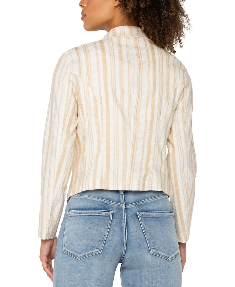 Liverpool Los Angeles Women's Striped Open Front Blazer