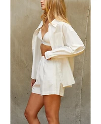 Crescent Women's Jaz Button up & Boxer Shorts Three Piece Set