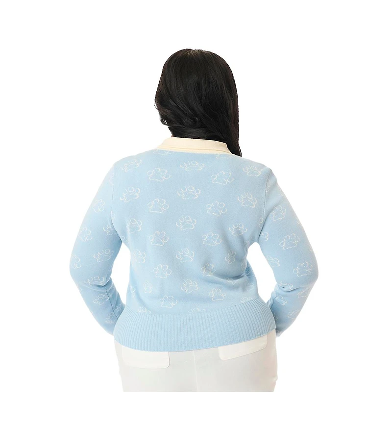 Unique Vintage Plus Collared Knit Cardigan