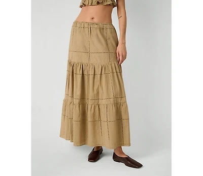 WeWoreWhat Women's Midi Pull On Skirt