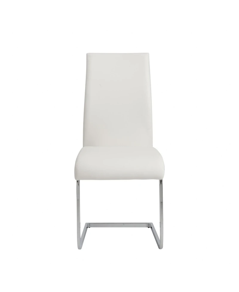 Set of 4 Faux Leather Long Back Cantilever Chairs for Dining Room or Office