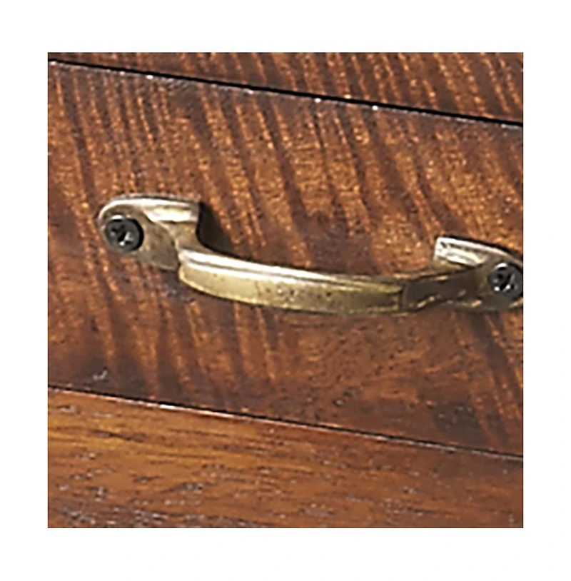 Solid Wood Rectangular End Table With Drawer And Shelf