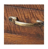 Solid Wood Rectangular End Table With Drawer And Shelf