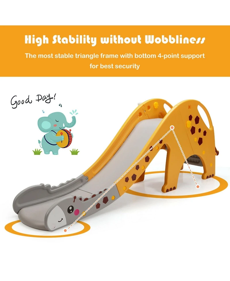 3 in 1 Kids Climber Slide Play Set with Basketball Hoop