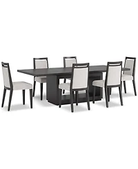 Tivie -Pc. Dining Set (Rectangular Table & Wood Chairs