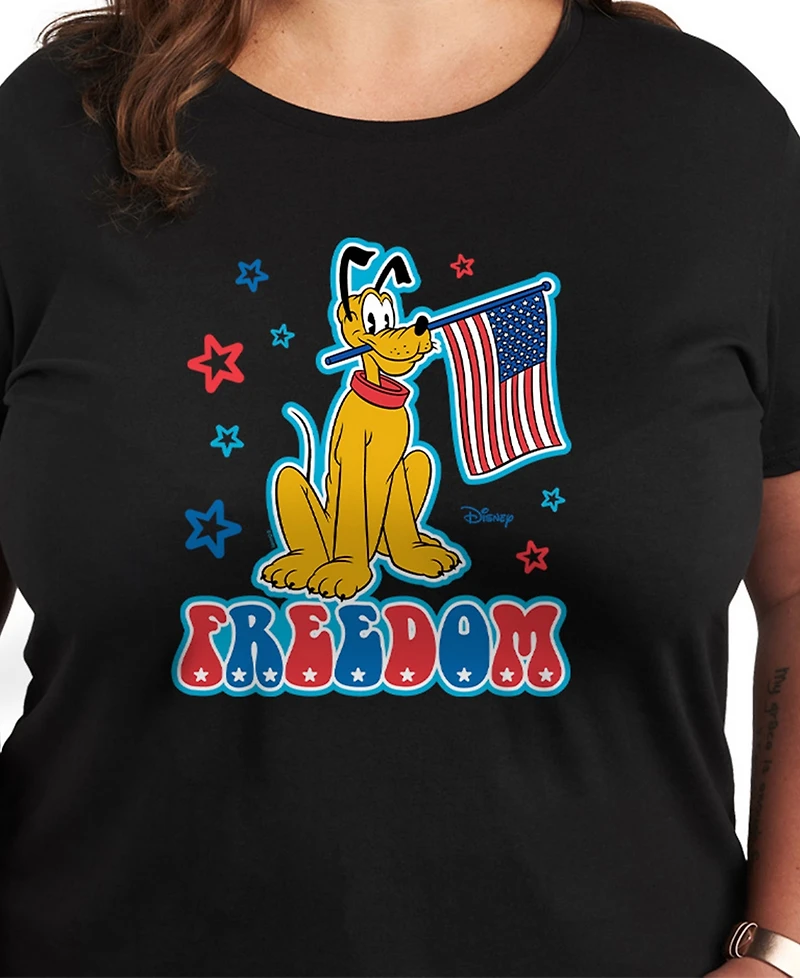 Hybrid Apparel Plus Disney Pluto American Flag Graphic T-Shirt