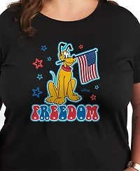 Hybrid Apparel Plus Disney Pluto American Flag Graphic T-Shirt