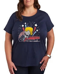 Hybrid Apparel Plus Peanuts Americana Piano Graphic T-Shirt