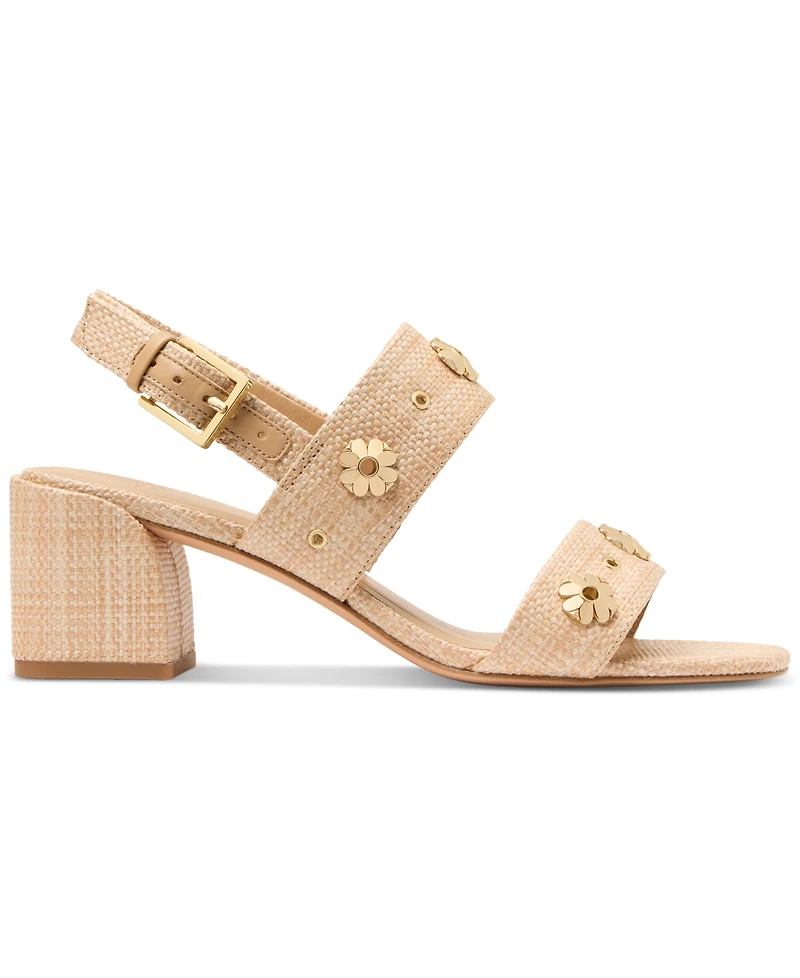 kate spade new york Women's Spade Flower Studded Block Heel Sandals