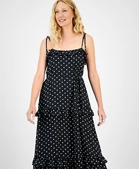 julia jordan Women's Tie-Strap Ruffle-Tier Maxi Dress