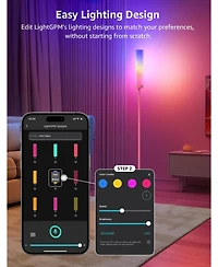 Lepro O1 Ai Smart Floor Lamp, 2300LM Led Standing Lamp App/WiFi Control, Alexa/Google Assistant Enabled, Modern Floor Lamp with Music Sync, Diy Mode,