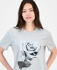Self Esteem Juniors' Rose Graphic-Print Boyfriend T-Shirt