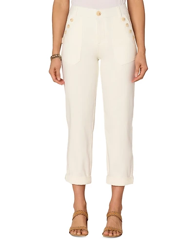 Democracy Petite High-Rise Roll-Cuff Carpenter Pants