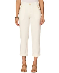 Democracy Petite High-Rise Roll-Cuff Carpenter Pants