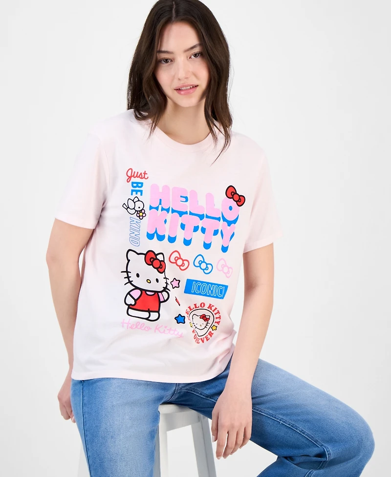 Love Tribe Juniors' Hello Kitty Mixed Graphic T-Shirt