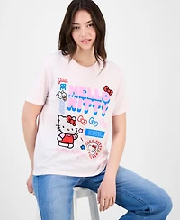 Love Tribe Juniors' Hello Kitty Mixed Graphic T-Shirt