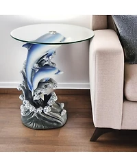 Glass Round End Table for Living Room or Bedroom Accent Furniture
