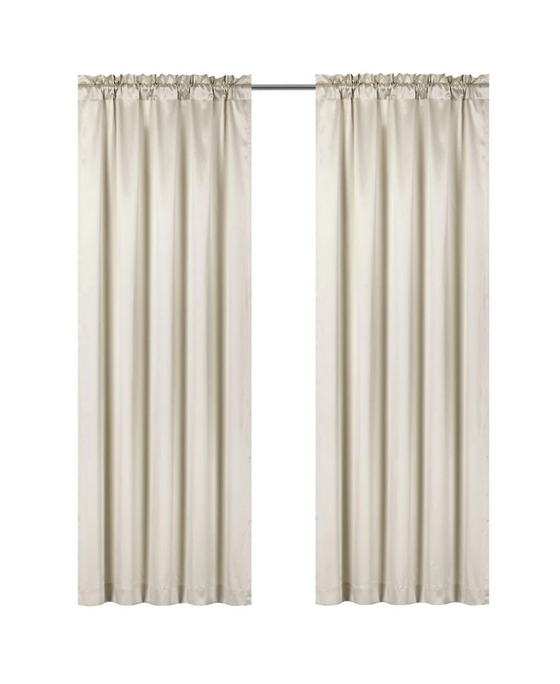 Kate Aurora 1 Piece Beige Regency Lux Rod Pocket Semi Sheer Window Curtain Panel