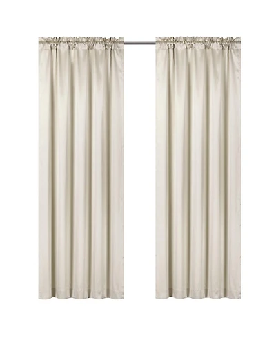 Kate Aurora 1 Piece Beige Regency Lux Rod Pocket Semi Sheer Window Curtain Panel