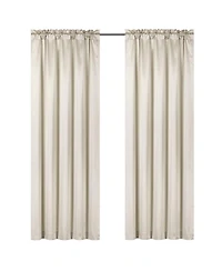 Kate Aurora 1 Piece Beige Regency Lux Rod Pocket Semi Sheer Window Curtain Panel