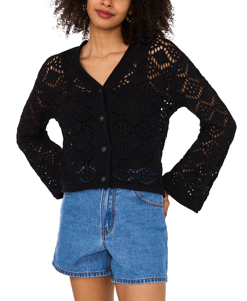 Vince Camuto Women's Pointelle Cotton Cardigan