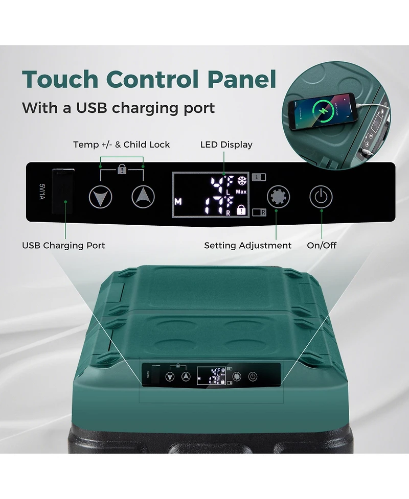 Dual Zone 12V Car Refrigerator for Vehicles Camping Travel Truck Rv Boat Outdoor