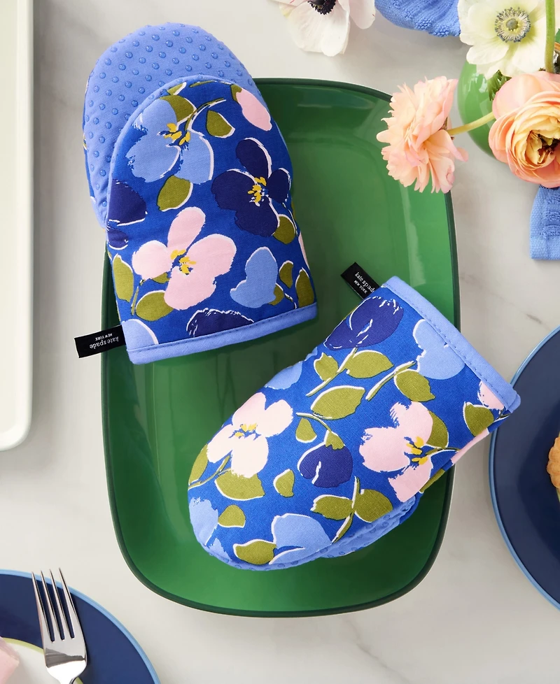 kate spade new york Painterly Bouquet Mini Mitt Set, 5.5" x 8"