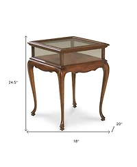 Tempered Glass Rectangular End Table with Polished Edges
