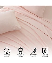 Linery & Co. Heathered Melange Cotton Jersey Knit Sheet Set