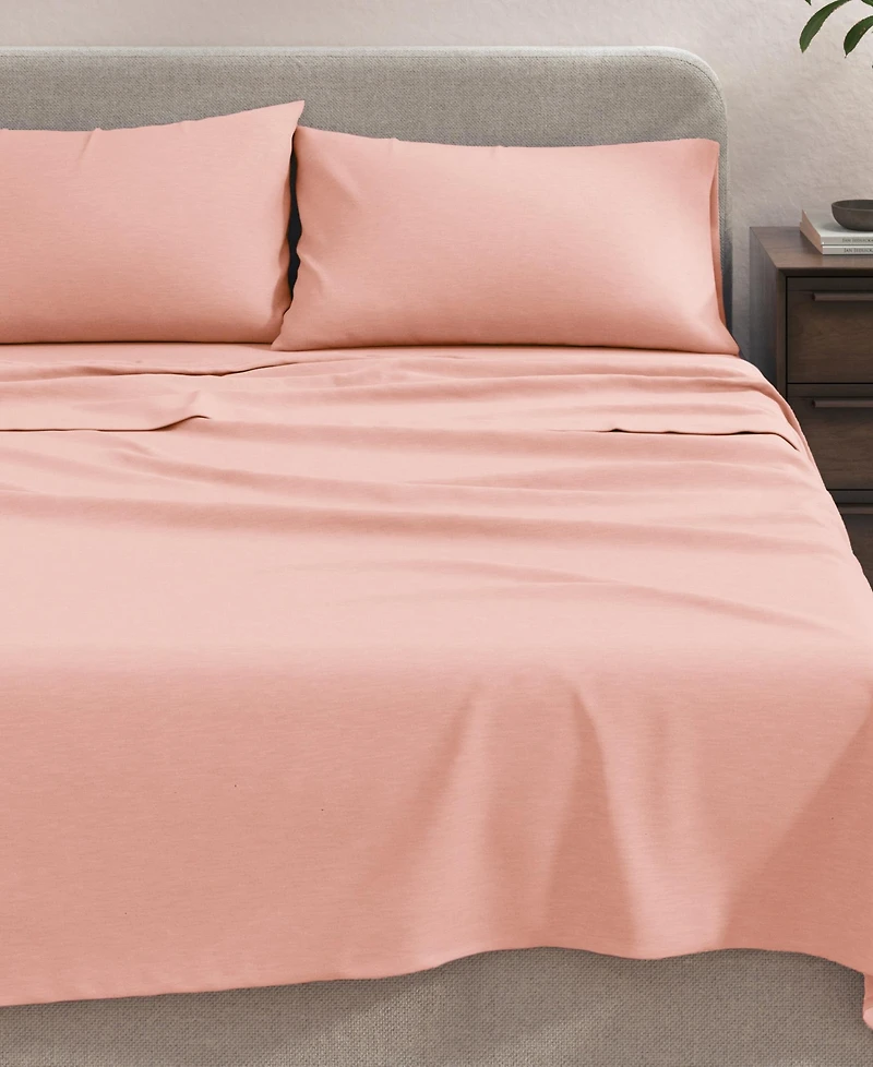 Linery & Co. Heathered Melange Cotton Jersey Knit Sheet Set