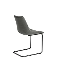 Set of 2 Faux Leather Cantilever Chairs for Dining Room or Office Seating