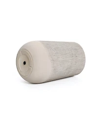 LuxenHome Blended Tan with Wood Pattern Round Tapered -Inch Tall MgO Planter