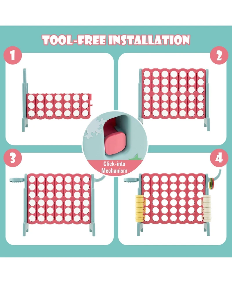4-in-a-Row Connect Game with Basketball Hoop and Toss Ring