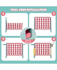 4-in-a-Row Connect Game with Basketball Hoop and Toss Ring