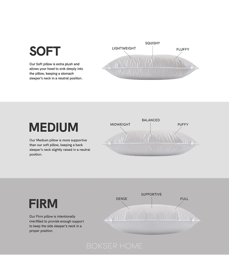 Medium 700 Fill Power Luxury White Duck Down Bed Pillow - King