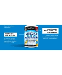 Omega 3 Fish Oil Supplement - 1200mg Epa and 900mg Dha Fatty Acid Per Serving from Wild Caught Fish - Supports Joint, Eyes, Brain & Skin Health