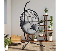Hanging Egg Chair Stand without Basket Anthracite Steel