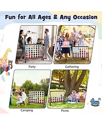 4-in-a-row Game Set Wooden Jumbo 4-to-Score with Carrying Bag