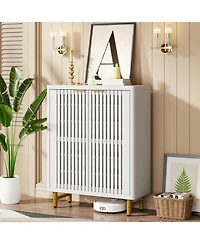 Tribesigns 6-Tier Shoe Cabinet with Shutter Doors, Modern Freestanding Shoe Organizer Cabinet with Adjustable Shelves, Large Wooden Shoe Storage Cabin