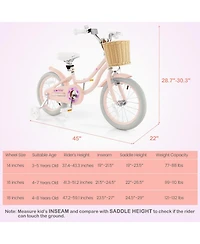 16-Inch Kids Bike with Adjustable Handlebar for Girls Boys Age 4-7
