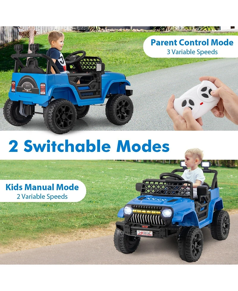 12V Kids Ride on Truck Car with Parental Remote and Music Player