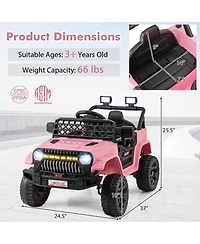 12V Kids Ride on Truck Car with Parental Remote and Music Player