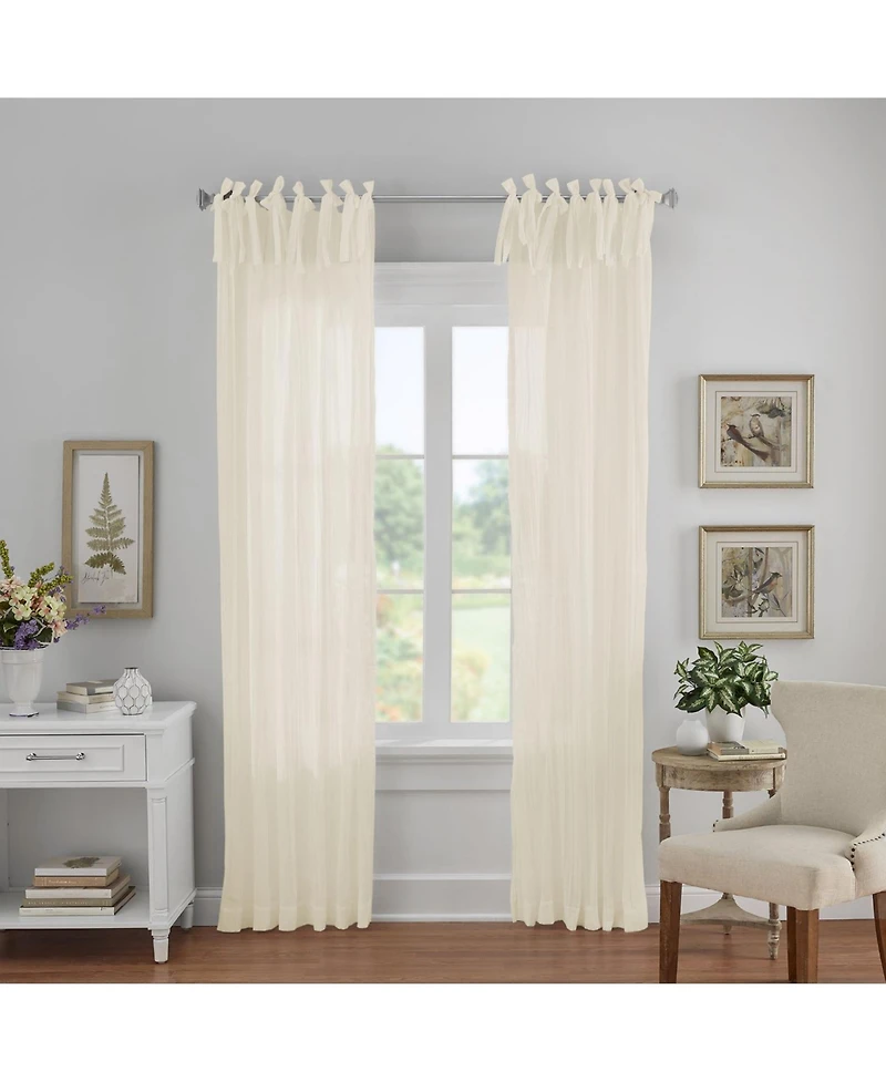 Elrene Home Fashions Jolie Semi Sheer Tab Top Window Curtain