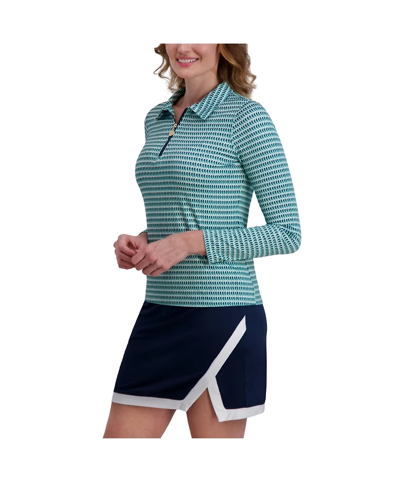 Stella Parker Women's Quarterzip Long Sleeve Polo