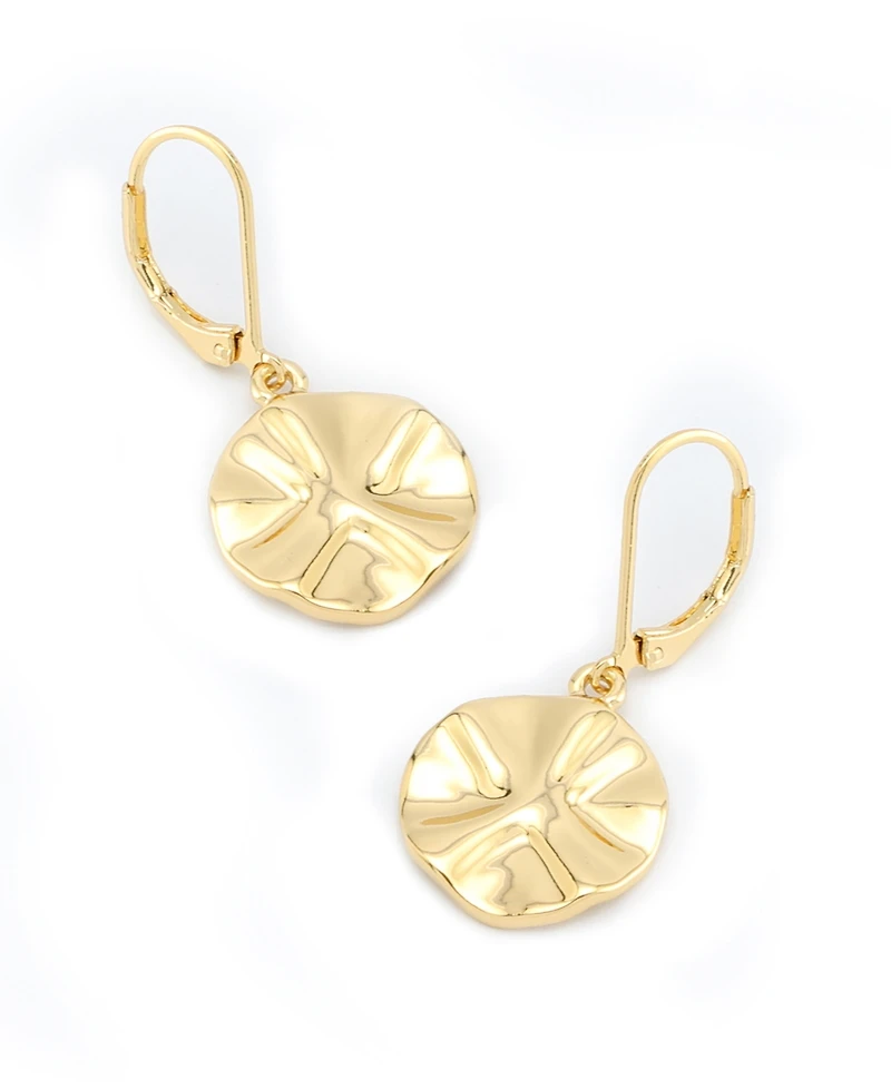 Robert Lee Morris Soho Gold Textured Coin Drop Earrings
