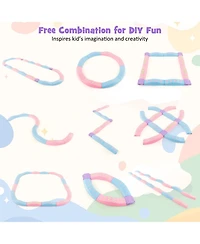 Colorful Kids Wavy Balance Beam with Textured Surface and Non-slip Foot Pads