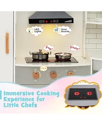 Corner Kids Play Kitchen with Washing Machine and Ice Maker Gift for Boys Girls