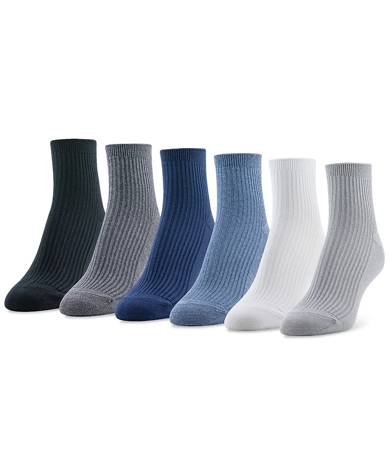 Gold Toe Women's 6-Pk. Simple Ribbed Quarter Socks GTDL0155R06