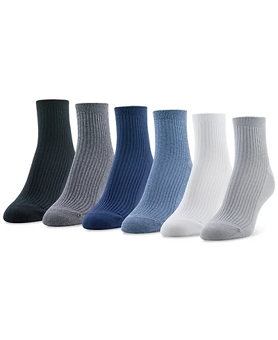 Gold Toe Women's 6-Pk. Simple Ribbed Quarter Socks GTDL0155R06