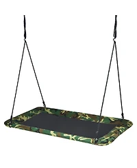 60 Inches Platform Tree Swing Outdoor with 2 Hanging Straps